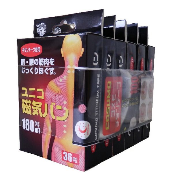 3% OFF coupon valid from 1/24 20:00 to 1/29 01:59 ☆★★Nisshin Medical Co., Ltd. Unico Magnetic Band 180mT (Neodymium Plastic Magnet) 36 tablets x 6 pieces with bonus ＜Double effect of titanium tape and magnetism＞<BR> Medical Device Drug Pure Rakuten Market