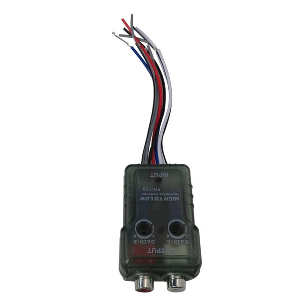 2024 Version 2-Channel Speaker Cable to RCA Adjustable Line Output Converter with Remote Turn On
