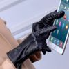 Long Keeper Women's Touchscreen Texting Driving Winter Warm PU Leather Gloves (Black)(Size: M)