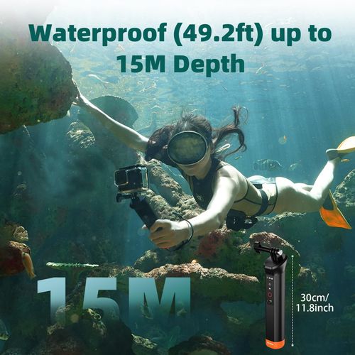 Floating Selfie Stick Hand Grip Waterproof Handle with Bluetooth Remote for Go Pro Hero 13 12 11 10 9 8 Handle Moun,Pole Monopod Handle Mount Accessory for Underwater Snorkeling & Water Sports