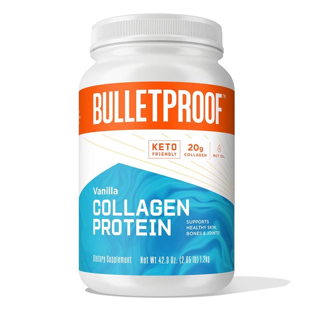 Vanilla Collagen Protein Powder with MCT Oil, 19g Protein, 42.3 Oz, Value Size, Bulletproof Collagen Peptides and Amino Acids for Healthy Skin, Bones and Joints