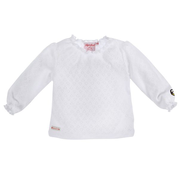 Festive undershirt white long-sleeved shirt - White - 3-6 Months