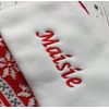 Personalised Christmas Stockings – Custom Knit Fair Isle Embroidered Christmas Stocking with Name Satin Lining - Choose from 4 Designs (40cm) Xmas Decoration Family Adults (Navy)
