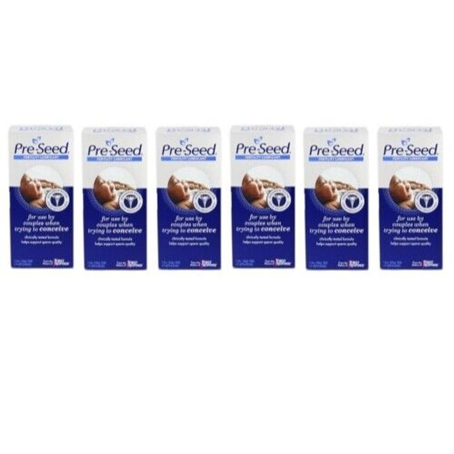 6 Pack Pre-Seed Fertility Conception Friendly Lubricant Plus 9 Applicators Each