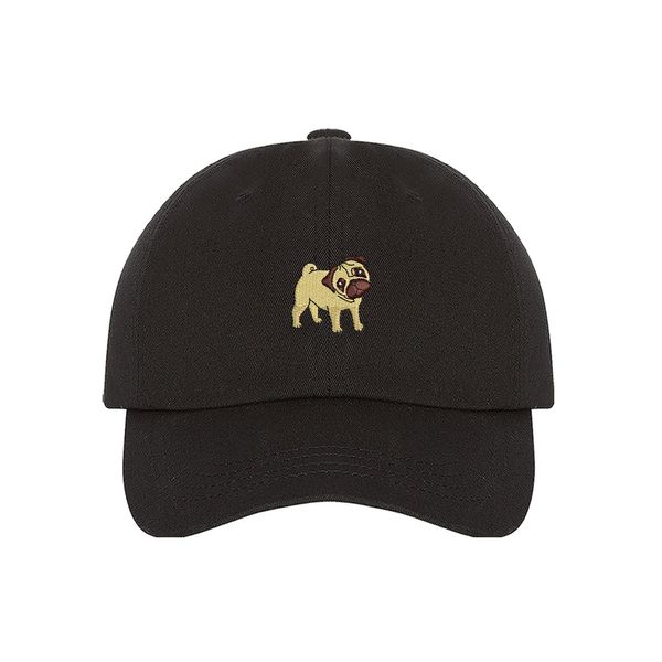 DSY Lifestyle Pug Baseball Hat -Black Pug. Dog Baseball Cap- Unisex