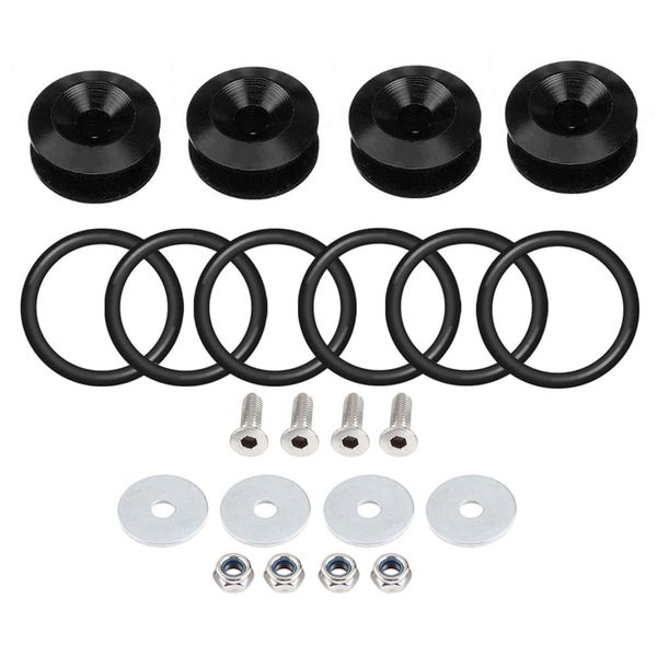 Bumper Quick Release Fastener Kit for Universal Front Rear Car Bumper (Black) 6 x O-Ring
