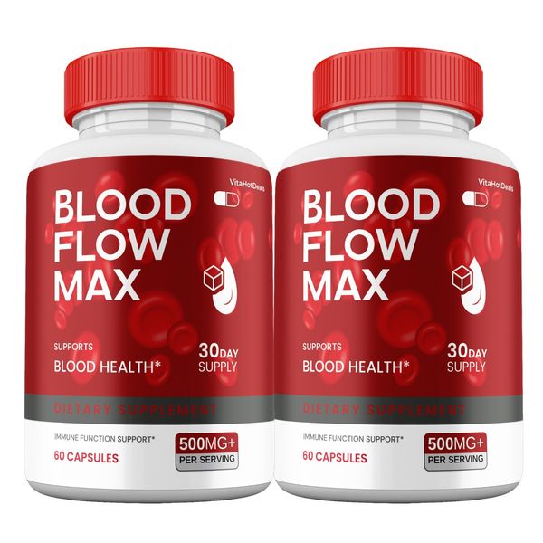 Blood Flow Max Capsules , Max Strength, BloodFlow Max  Blood Support  (2 Pack)