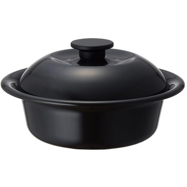 Noda Horo KO-21BK Kokonabe Individual Pot, Large, Jet Black, Made in Japan