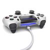 PAXO 2x 4m charging cable for PS4 controller, micro USB charging cable, micro USB cable, nylon, micro USB, fabric jacket, aluminum plug, white