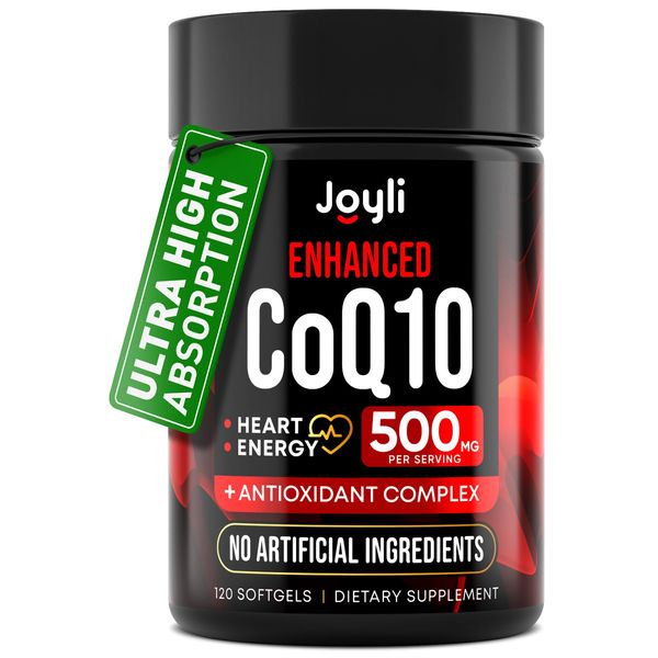 High Absorption CoQ10 500MG - Co Q 10 Supplement 120 Softgels for Heart Health&Energy Production - Enhanced CoQ10 Nutritional Supplements with Coenzyme Q10 - Alternative to coq10 400mg softgels