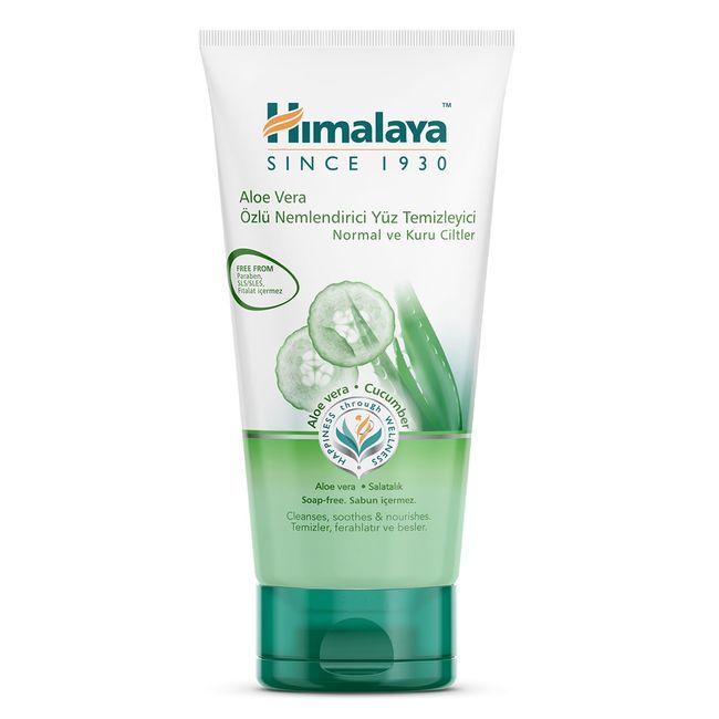 Himalaya Herbals Nemlendirici Yüz Yıkama Jeli, Salatalık, Aloe Vera, Parabensiz, Sabun İçermez, Normal ve Kuru Ciltler, 150 ml