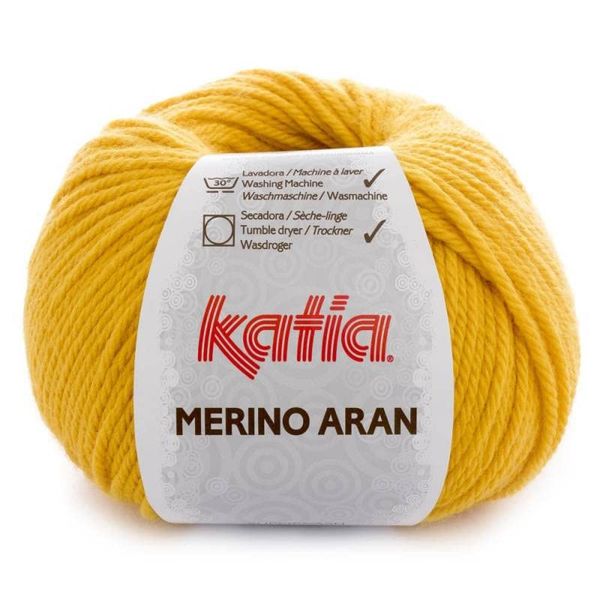 Lanas Katia Merino Aran Strickgarn, Gelb, Cod. 80