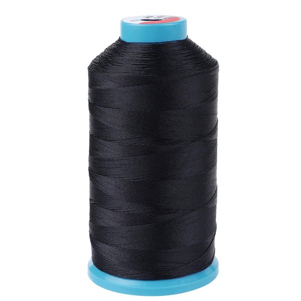 Aussel Black Bonded Nylon Sewing Thread 1500 Yard Size T70#69 for The Upholstery, Outdoor Market, Drapery, Beading, Luggage, Purses (Black)