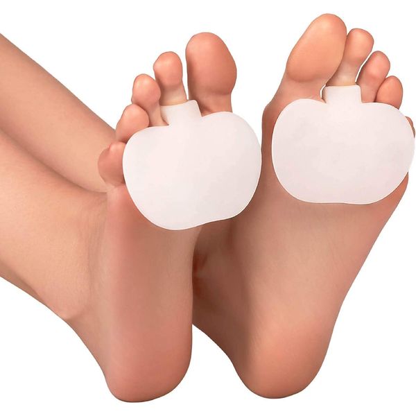 Precision Orthomedics ® Metatarsal Gel Pads - (White, 6 Pairs - 12 Pieces) - Relieve Ball of Foot Pain - Metatarsal Cushion Pads for Men Women - Metatarsal Forefoot Support Insoles - (12)