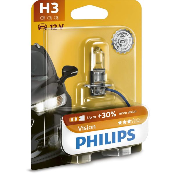 Philips headlight bulb, H3, 13.50x9.50x13.50, White