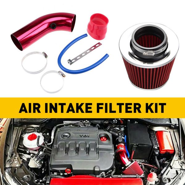 Cold Air Intake Induction Filter Pipe Power Flow Hose Kit System 3" Aluminum