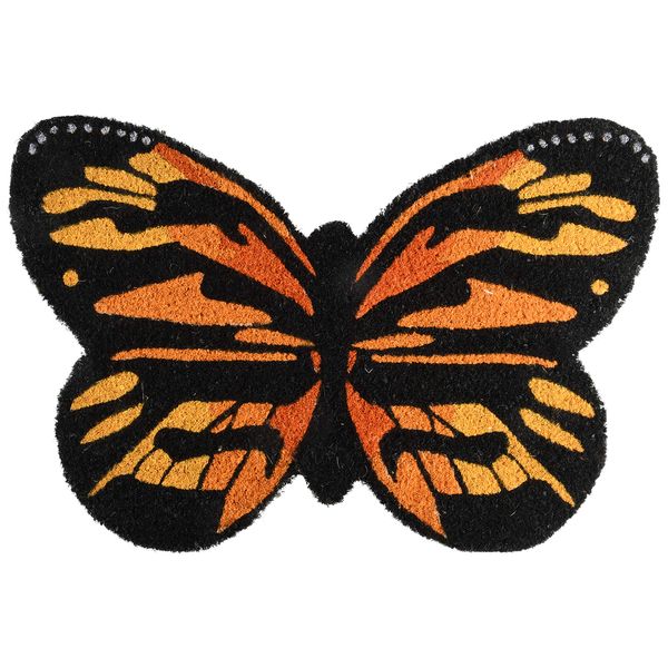 Esschert Design RB201 Butterfly Coir Doormat, Orange/Black