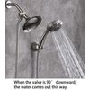 Solid Metal 3-Way Shower Arm Diverter T Adapter Replacement - Brushed Nickel