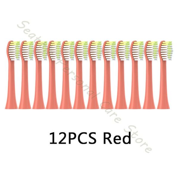 One HY1100 Electric Whitening DuPont Soft Brush Cleaning Nozzle 12 Jin Replacement Toothbrush, 08 12PCSBlackYellow