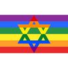 CafePress Rainbow Star of David Rectangle Car Bumper Magnet