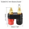 sourcing map 2 Pcs Dual Binding Post Terminal, M5 Thread Power Amplifier Speaker Connector, Banana Plug Jack Socket Red Black