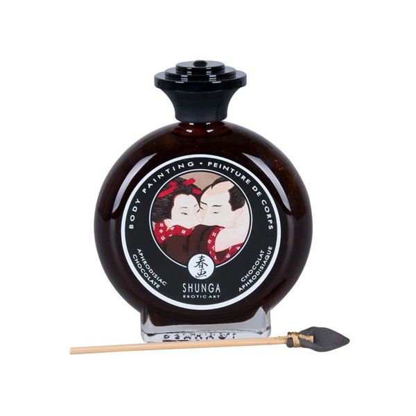 Shunga Body Painting Aphrodisiac Chocolate 100ml bodypaint colour with chocolate taste, including paint brush