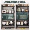 445 LBS Storage Shelves Adjustable 4-Tier Kitchen Shelves with 3 Wire Baskets