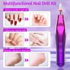 Nail Drill Electric Nail Files Manicure & Pedicure Tools & Accessories, 4 Modes Nail Drill Machine Ceramic Nail Bit for Beginners with Illuminated Light, Rechargeable Nail Kit Manicure Set