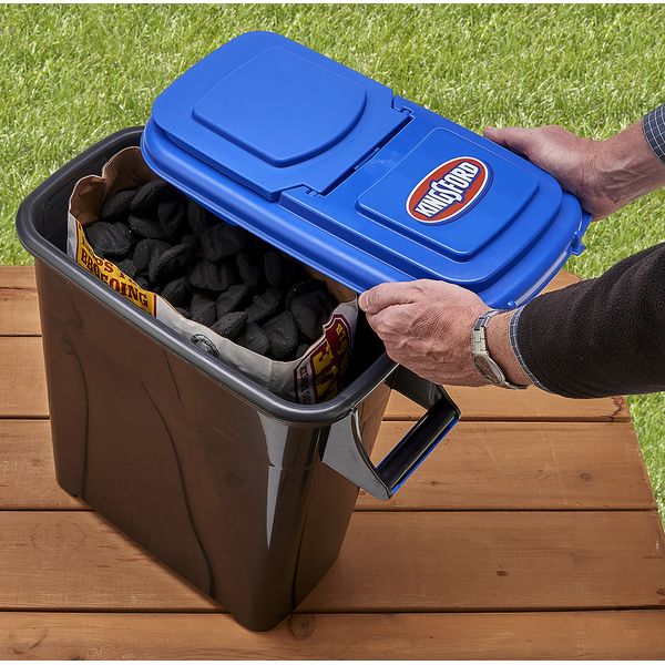 Charcoal Storage Dispenser Container Holder BBQ Grill Caddy Bin RV Tailgate 8Gal