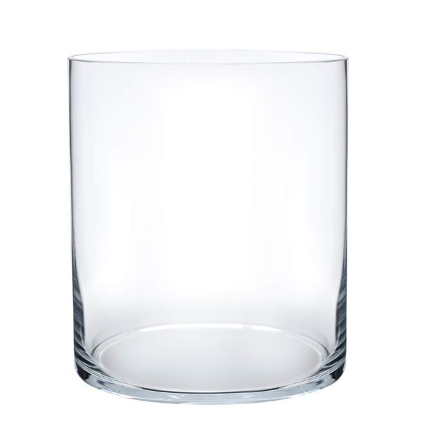 Royal Imports Flower Glass Vase Decorative Centerpiece for Home or Wedding - Cylinder Shape, 8" Tall, 6" Opening, Clear