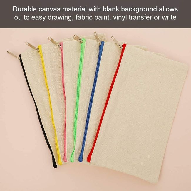 Wholesale Canvas Fabric Zipper Pouch Bags, Cosmetic Makeup Bags