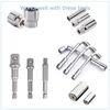 3PC  3" Impact Grade Socket Adapter Set 1/4" 3/8" 1/2" Drive 1/4" Hex Shank