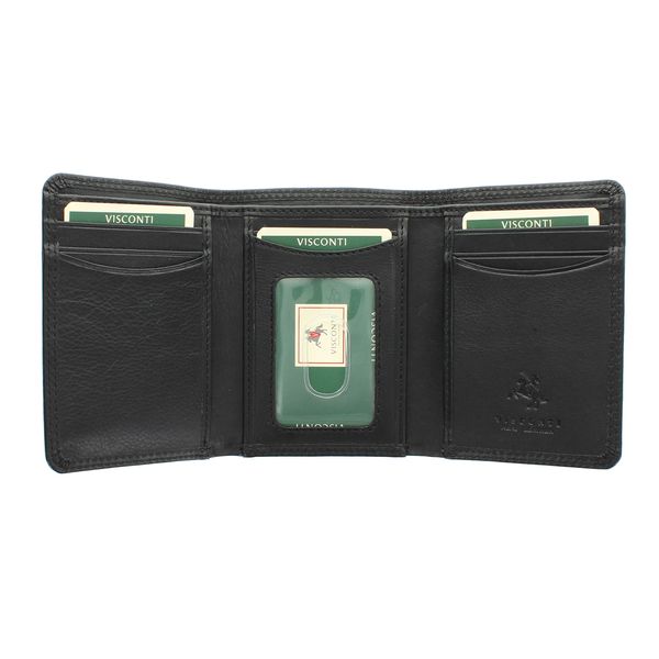 VISCONTI Heritage Collection Compton Leather Tri-Fold Wallet RFID Blocking HT18 Black