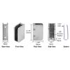 Brushed Stainless Closed Bottom Right Hand Radius Base 3/8" Glass Clip