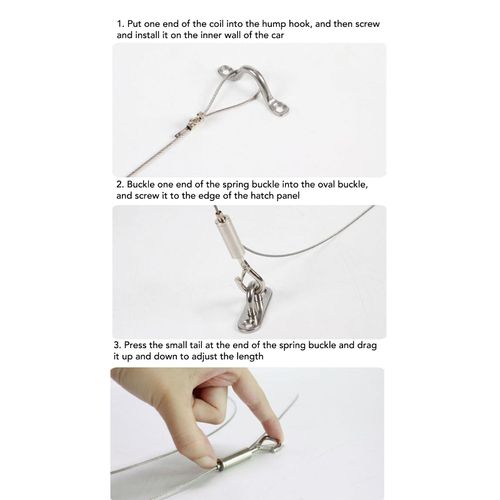 Acouto Hatch Door Lanyard Control Cable 2 Pcs Hatch Door Lanyard Cable Adjustable 304 Stainless Steel Wire Rope Sling Cable for RV Yacht