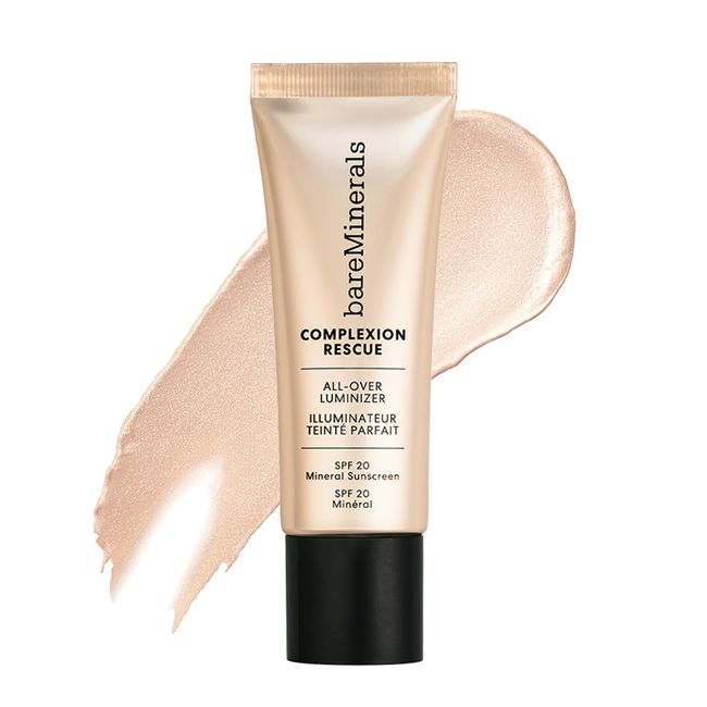 bareMinerals Bare Mineral CR All-Over Luminizer, SPF20, Pink, Pearl, Faint Pink with Pearl, 1.2 fl oz (35 ml) SPF20 PA+++ Face Color, Moisturizing Cream