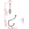 Fuxxer® 5 x Classic Coat Hooks, Towel Hooks, Clothes Hooks, Silver