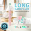 7AM2M Sonic Electric Toothbrush for Adults and Kids, Stocking Stuffers for Adults, with 6 Brush Heads, 5 Modes with 2 Minutes Build in Smart Timer, Roman Column Handle Design (Pink)
