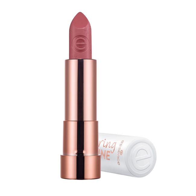 essence caring SHINE vegan collagen lipstick, Lippenstift, Nr. 204 My Way, rot, pflegend, glänzend, vegan, entspricht unserem CLEAN BEAUTY Standard, ohne Alkohol (3,5g)