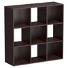 9 Cube 3 Tier Closet Organizer Storage Shelves Customizable W/5 Back Panel Brown