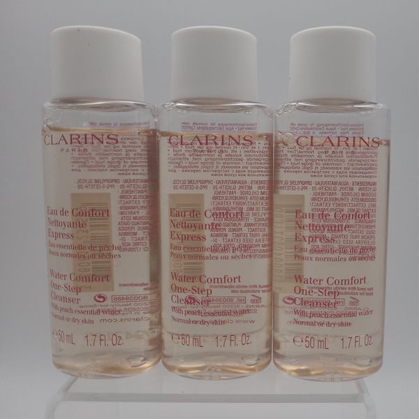 LOT OF 3 Clarins Water Comfort One Step Cleanser w Peach 1.7oz Normal Dry Skin