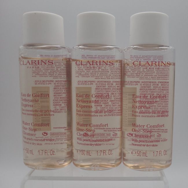 LOT OF 3 Clarins Water Comfort One Step Cleanser w Peach 1.7oz Normal Dry Skin