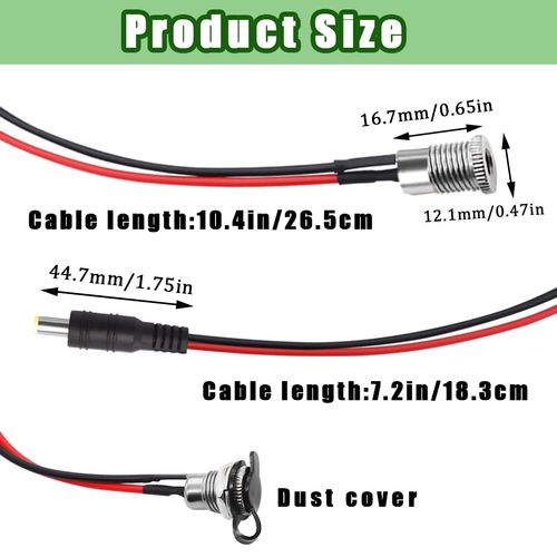 Ruibapa 6 PCS 5.5 x 2.1 mm DC Power Connector Jack Socket Threaded Female Adapter with Dust Cap for Car Audio, Communication Equipment, Tape Recorder
