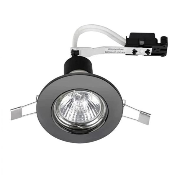 MiniSun | Modern Black Chrome Recessed GU10 Ceiling Downlight Fitting | Ceiling Lighting, Home Décor & Improvement Essential