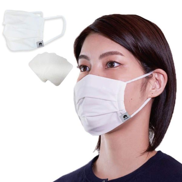 Komatsu Materre Dantotsu Mask Cool Touch Mask with 5 Inner Pieces, Made in Japan, Cool, Antibacterial, Deodorizing, Virus Protection, Photocatalytic Material, Washable (M)