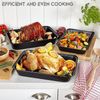 PNJB 3Pcs Deep Rectangle Baking Tray, Nontoxic Cookware, Heat Resistant and Rust-Less, Nonstick and Dishwasher, Nonstick Rectangular Bake Pan,
