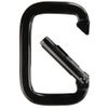 Paracord Planet Rectangle Carabiner, Black, 10 Pack - Aluminum D Ring Clip