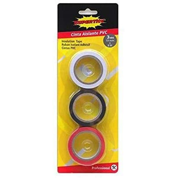 Pick2Basket 1230 PVC Insulating Tape 3 Pieces, Multi-Coloured