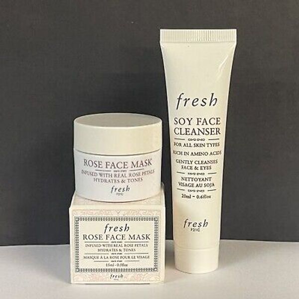 fresh SOY FACE CLEANSER 0.6 oz + fresh ROSE FACE MASK 0.5 oz Travel Size