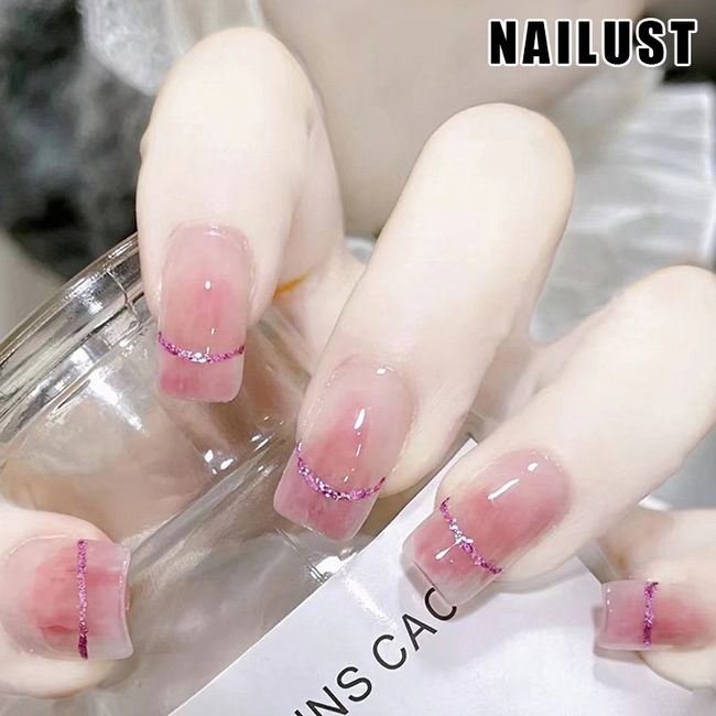 Nails Hands Fingers  [Set of 24] Nail Tips Nail Tips Nail Stickers False Nails False Nails Present Paste Nails Peelable Summer Nails Nail Supplies Nail Art Nail Parts NAILUST